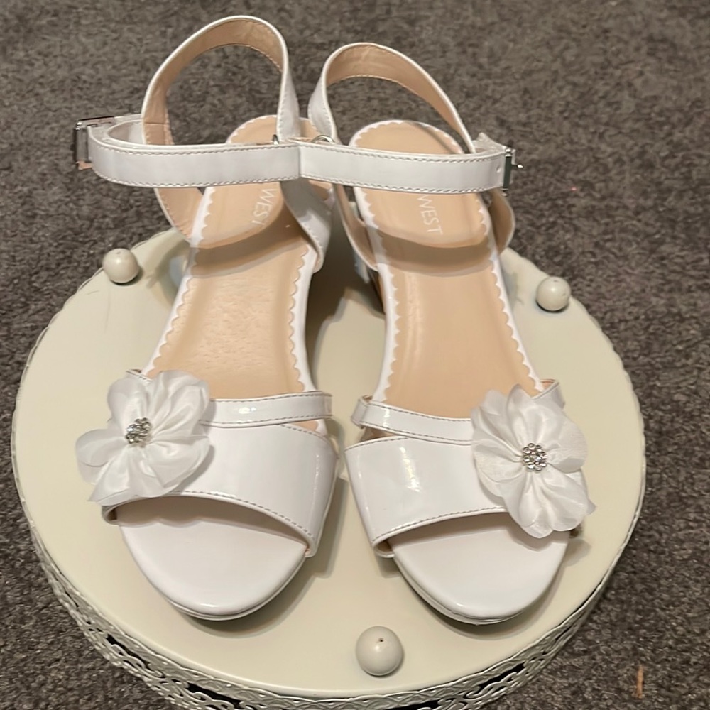 Girls Nine West Dress Wedge Sandal, Size 3